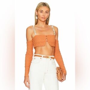 Camila Coelho Orange Crop Top